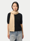 Unisex Organic Cashmere Jersey Knit Scarf Beige - Gobi Cashmere #color_beige