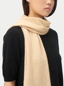 Unisex Organic Cashmere Jersey Knit Scarf Beige - Gobi Cashmere