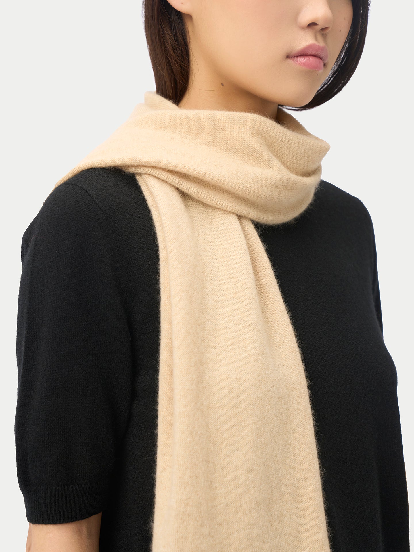 Organic Colour Cashmere Jersey Knit scarf
