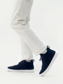Unisex Cashmere High-Top Trainers Navy - Gobi Cashmere #color_navy