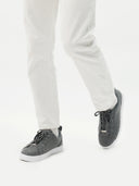Unisex Cashmere Low Ankle Sneakers in Grey | GOBI UK #color_dim-gray