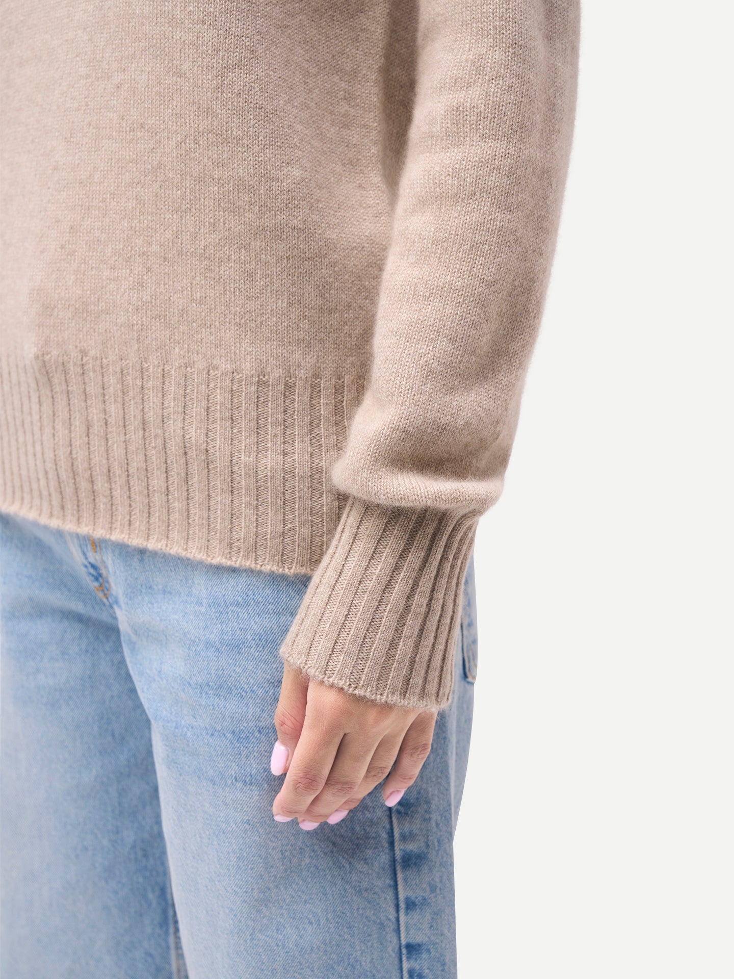 Organic Colour Fold-Over Turtleneck Cashmere Jumper