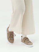 Unisex Cashmere Low Ankle Trainers in Taupe | GOBI UK #color_taupe
