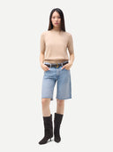 Women's Short-Sleeve Cashmere Jumper Beige | GOBI UK