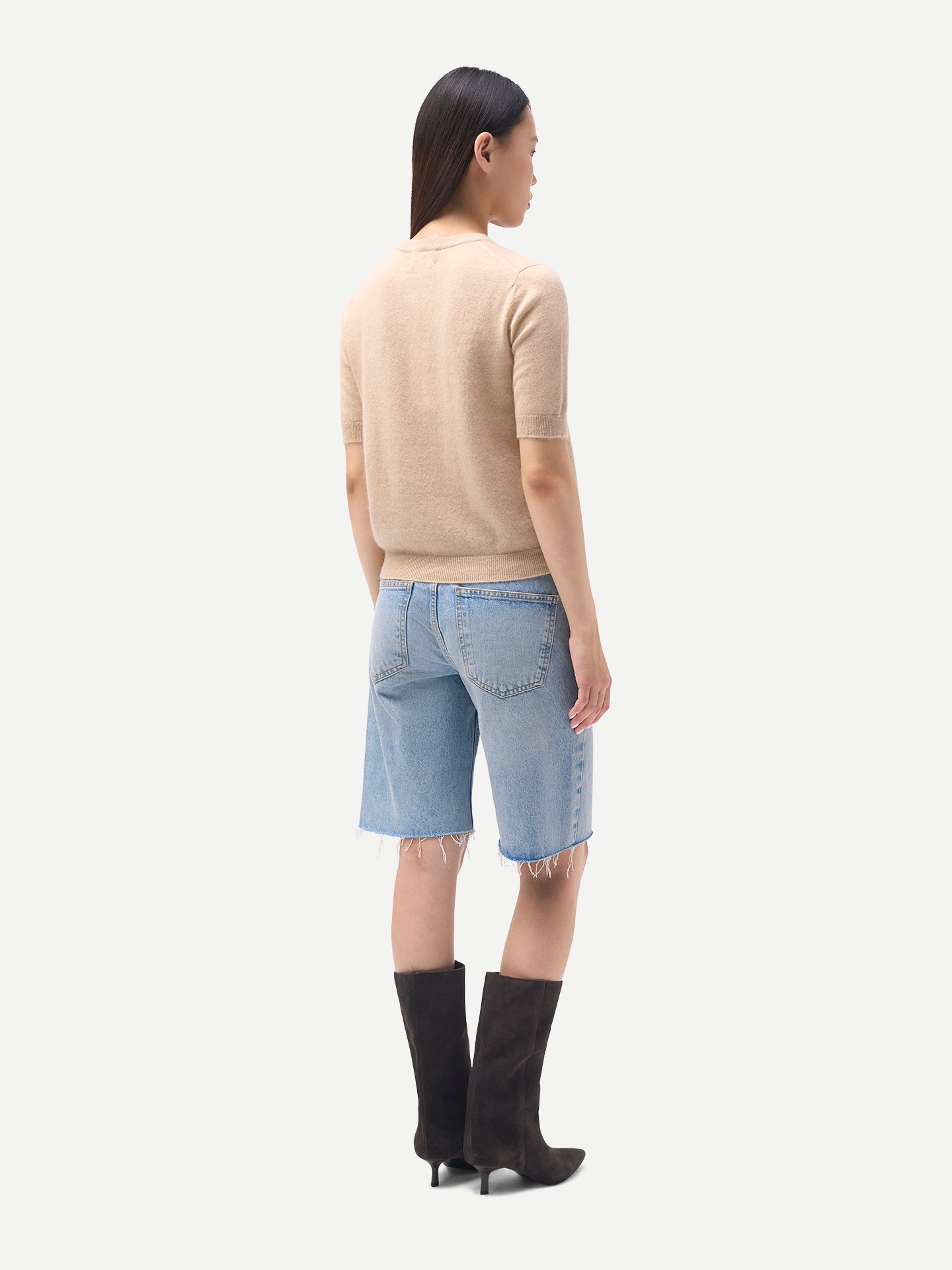 Organic Colour Short-Sleeve Cashmere Jumper