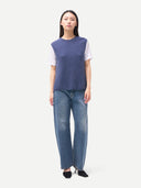 Women’s Crewneck Textured Cashmere Vest | GOBI UK #color_crown-blue