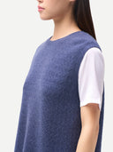 Women’s Crewneck Textured Cashmere Vest | GOBI UK #color_crown-blue