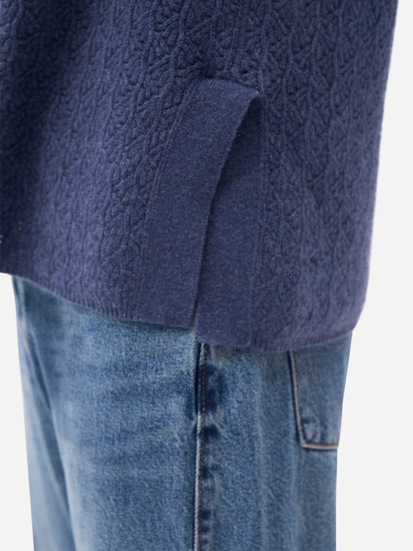 Ajour Knit Crewneck Cashmere Vest