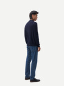 Men's Classic Half-Zip Cashmere Jumper Navy | GOBI UK