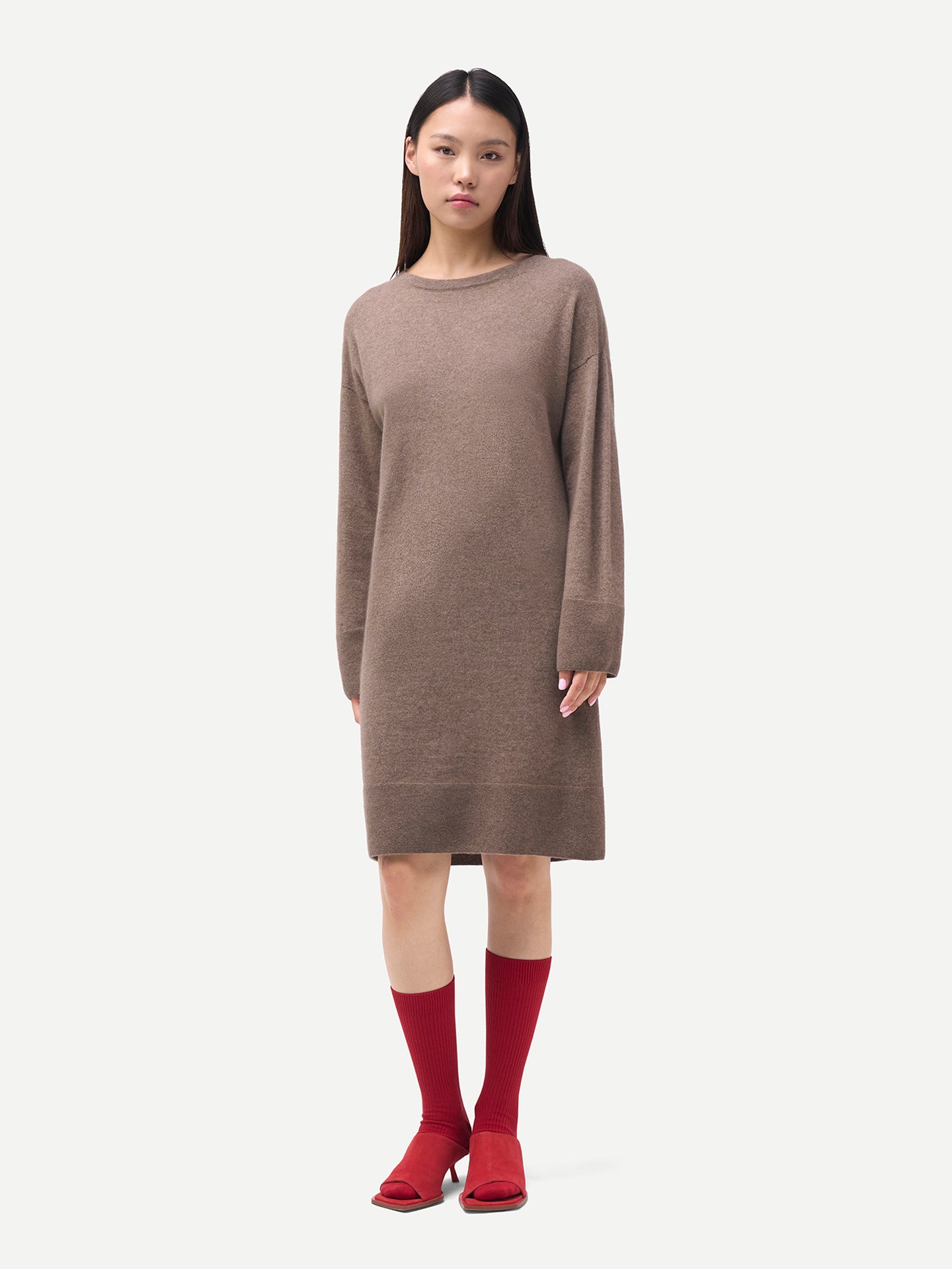 Organic Colour Seamless Crewneck Cashmere Dress