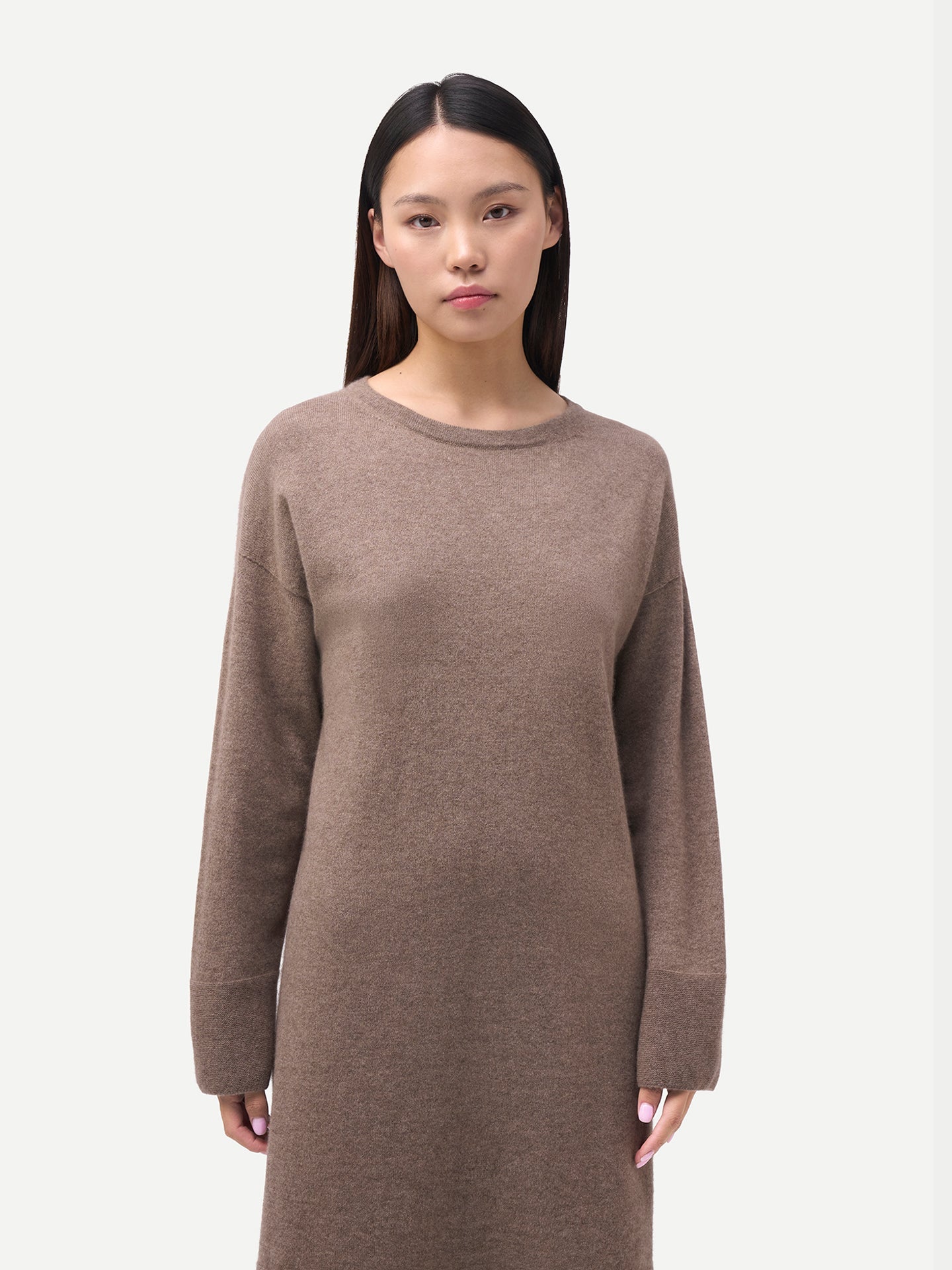 Organic Colour Seamless Crewneck Cashmere Dress