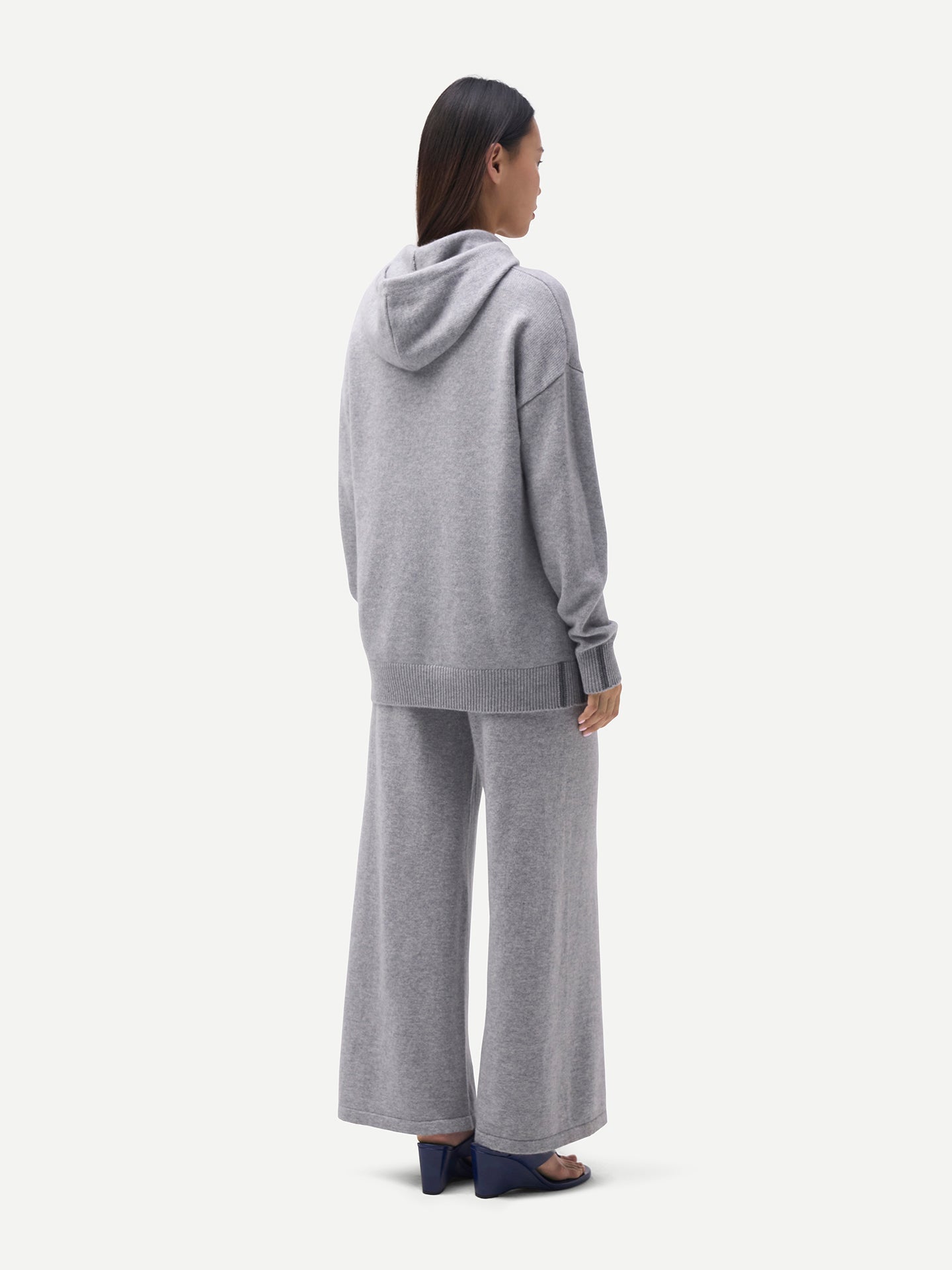 Women's Wide-Leg Cashmere Pants High Rise - Gobi Cashmere