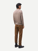 Men Cashmere Silk High Neck Jumper Taupe - Gobi Cashmere