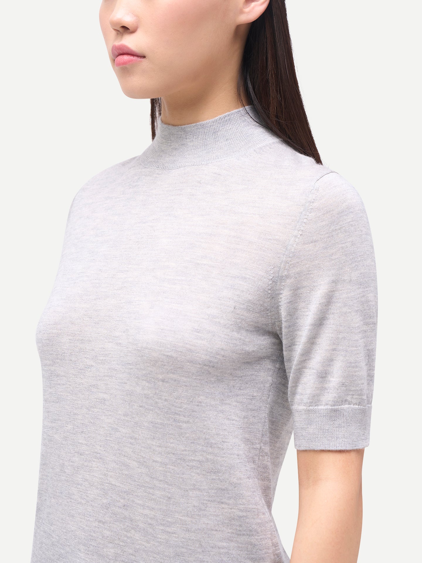 Cashmere Silk Shirt with High Neck