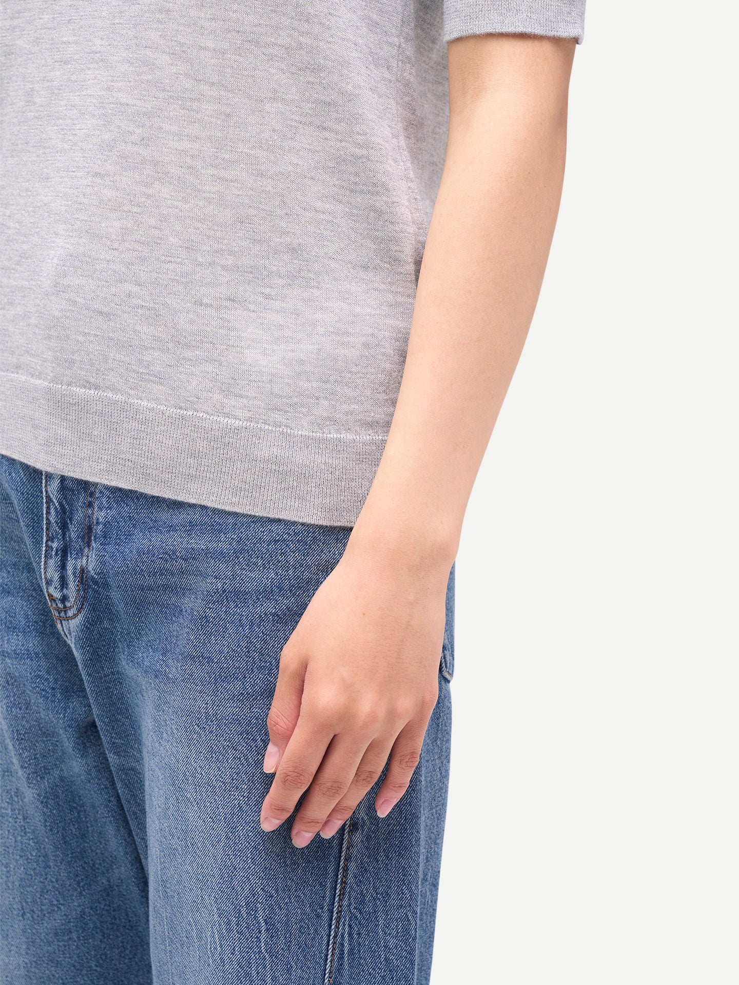 Cashmere Silk Shirt with High Neck