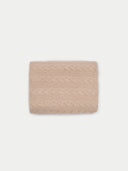 Unisex Cashmere Cable Knit Blanket Beige- Gobi Cashmere