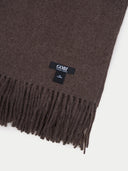 Brown scarf with a Gobi label on a white background