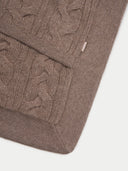 Unisex Cashmere Knitted Pillow Cover Taupe - Gobi Cashmere #color_taupe
