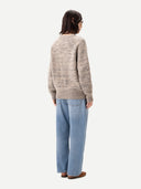 Unisex Mouline Cashmere Jumper Oxford Tan - Gobi Cashmere