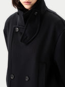 Unisex Cashmere Trench Coat| GOBI UK #color_black
