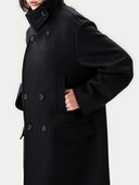 Unisex Cashmere Trench Coat| GOBI UK #color_black