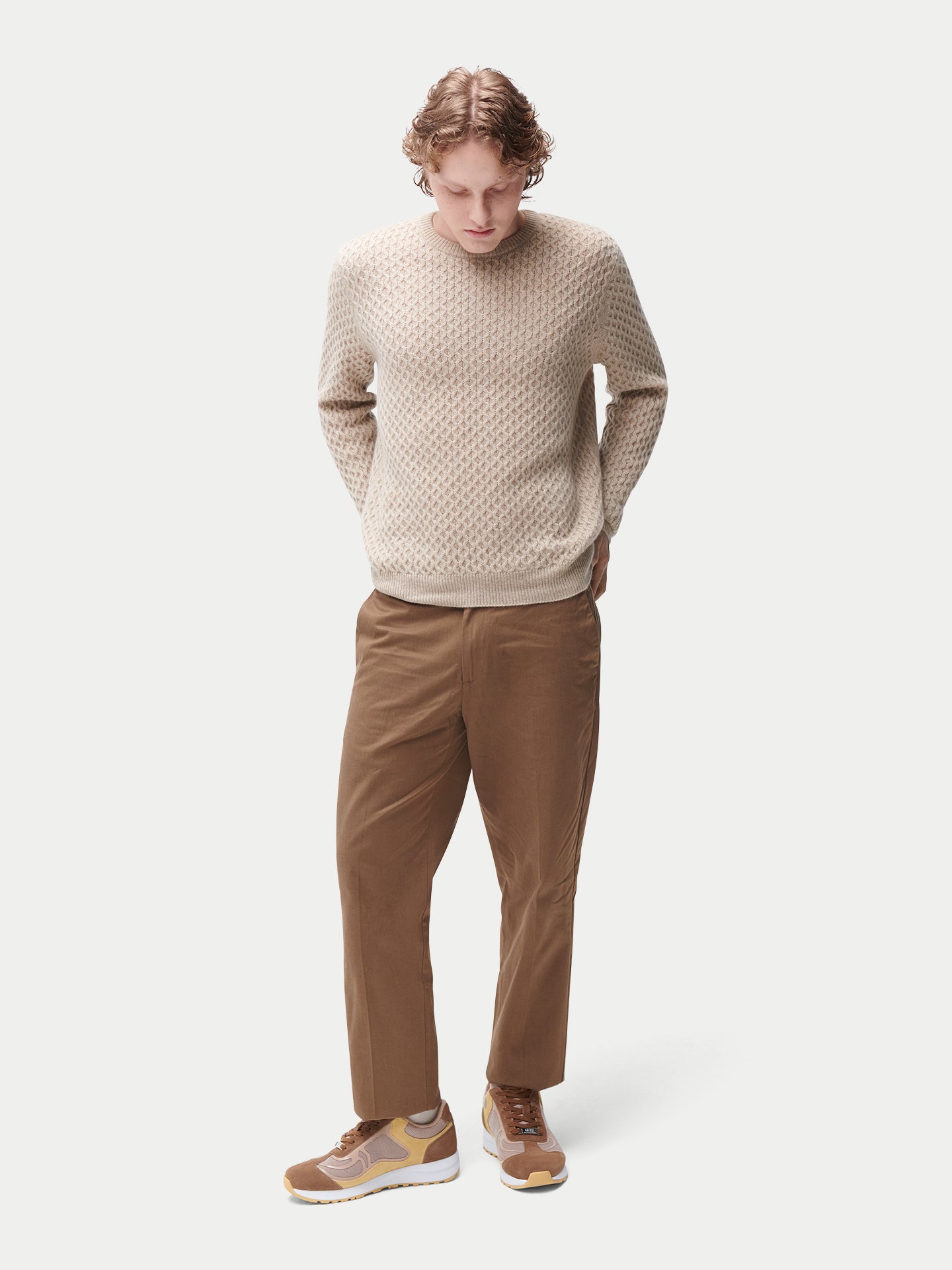 Organic Colour Cable Knit Cashmere Sweater