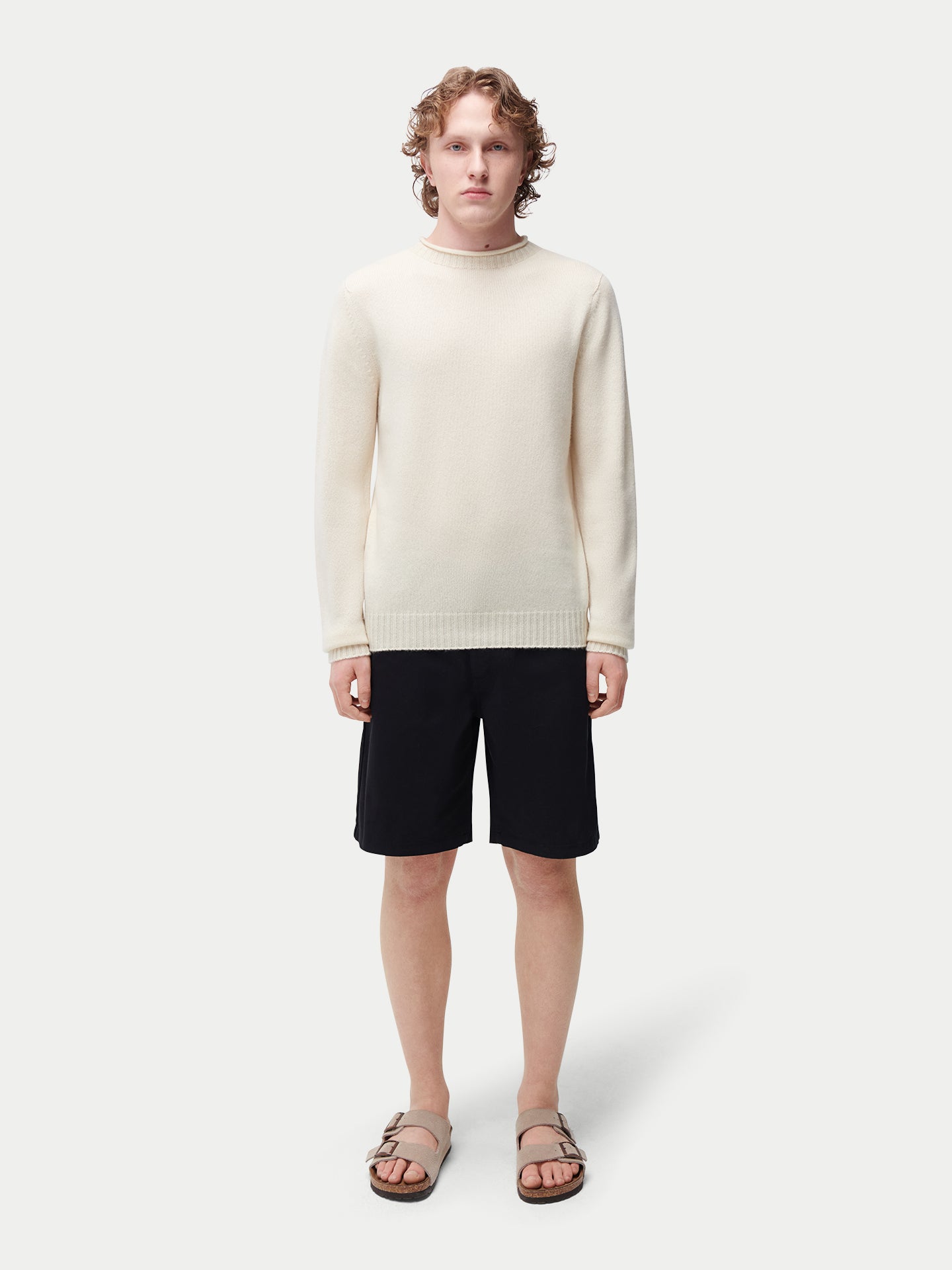 Organic Colour Rolled Neck Cashmere Sweater