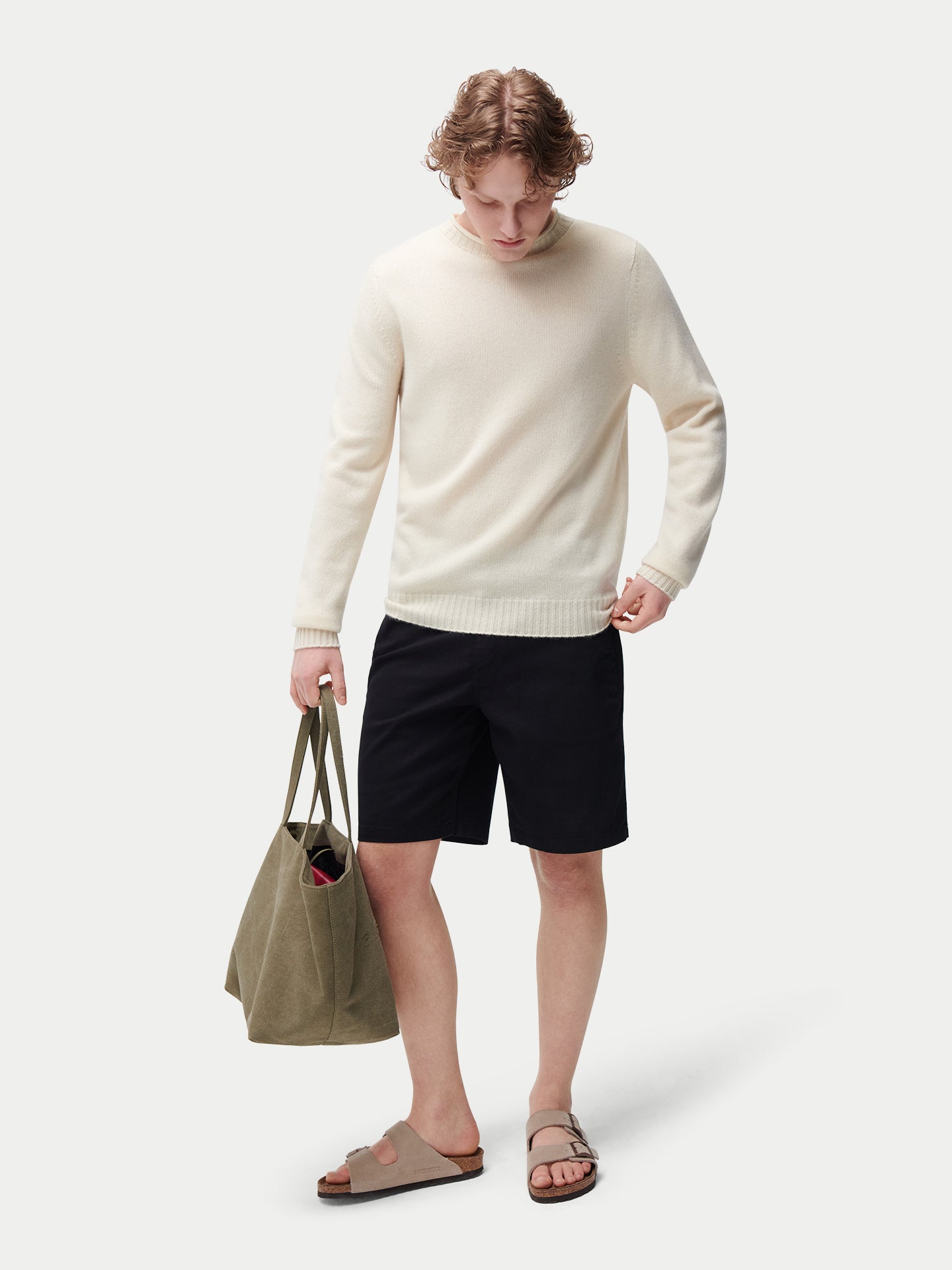 Organic Colour Rolled Neck Cashmere Sweater