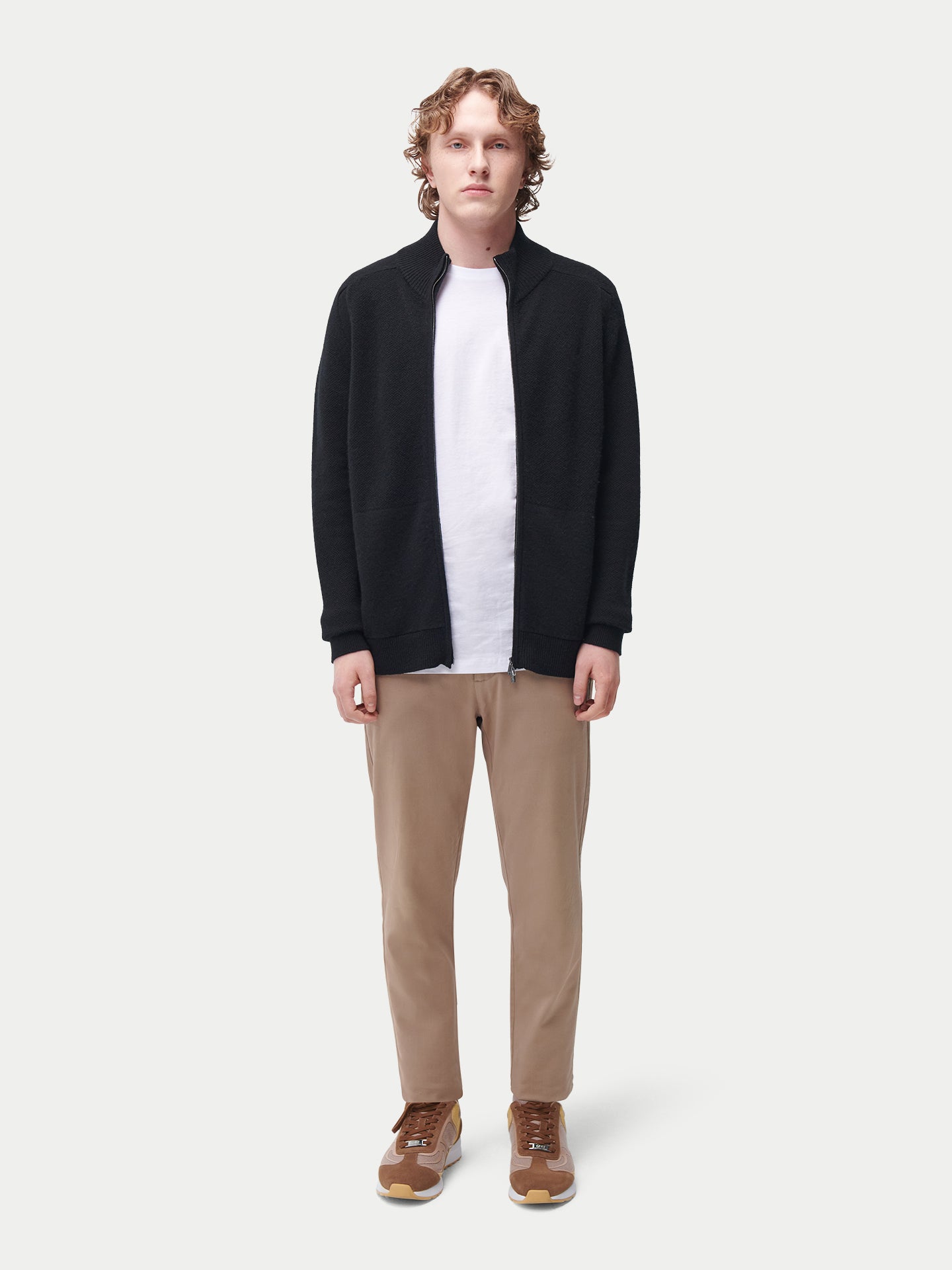 High Neck Full-Zip Cashmere Cardigan