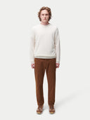 Men’s Cashmere Crew Neck Sweater in White | GOBI UK