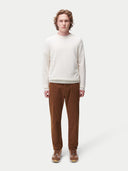 Men’s Cashmere Crew Neck Sweater in White | GOBI UK #color_white