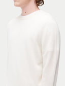 Men’s Cashmere Crew Neck Sweater in White | GOBI UK #color_white