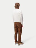 Men’s Cashmere Crew Neck Sweater in White | GOBI UK