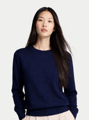 Women C-Neck  Cashmere Jumper Mood Indigo - Gobi Cashmere