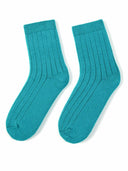 Unisex Cashmere Rib Knit Socks Navigate - Gobi Cashmere #color_navigate