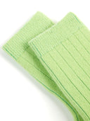 Unisex Cashmere Rib Knit Socks Jade Lime - Gobi Cashmere #color_jade-lime