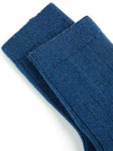 Unisex Cashmere Rib Knit Socks Navy - Gobi Cashmere #color_ensign-blue