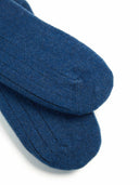 Unisex Cashmere Rib Knit Socks Navy - Gobi Cashmere #color_ensign-blue