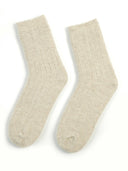 Unisex Cashmere Rib Knit Socks Birch - Gobi Cashmere #color_birch