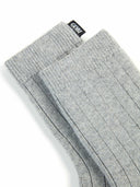 Unisex Trim Knit Bed Socks in Light Gray | GOBI Cashmere UK #color_light-gray