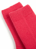 Women's Trim Knit Socks Rouge Red - Gobi Cashmere #color_rouge-red