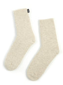 Women's Cashmere Trim Knit Socks Taupe - Gobi Cashmere #color_birch