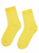 Women's Trim Knit Socks Citronelle - Gobi Cashmere #color_citronelle