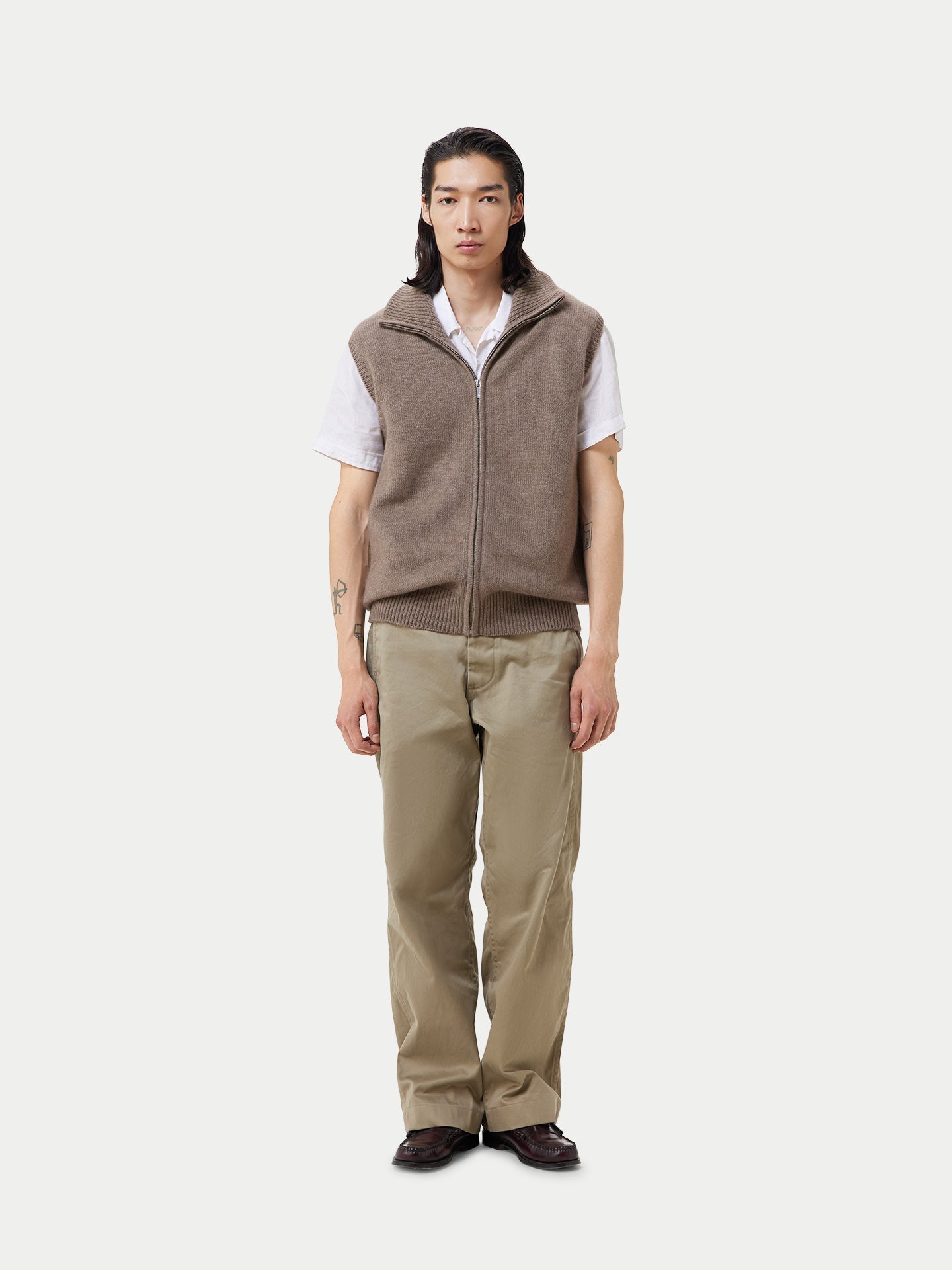 Organic Cashmere Full-Zipper Vest