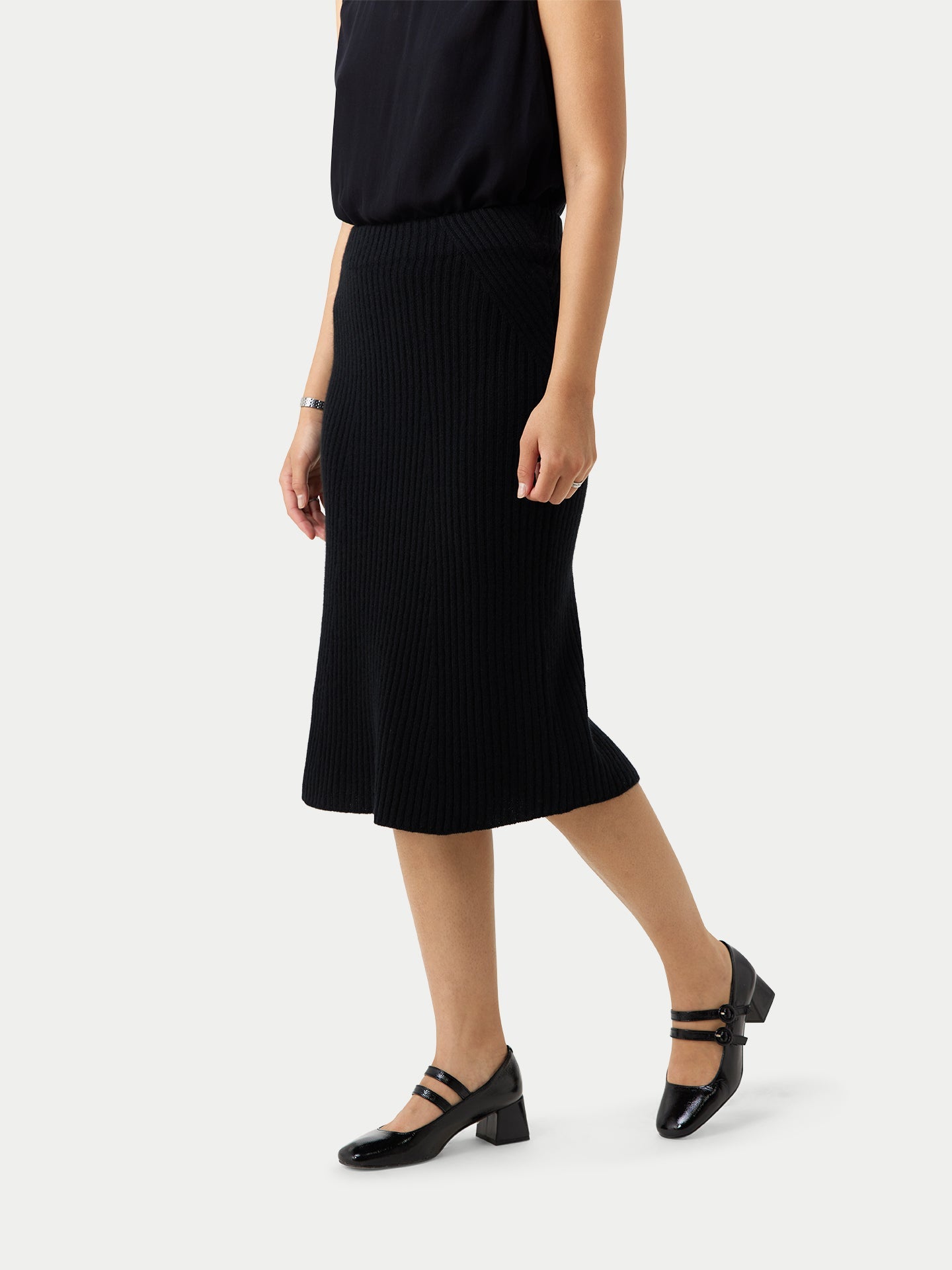 Cashmere Midi Flared Skirt