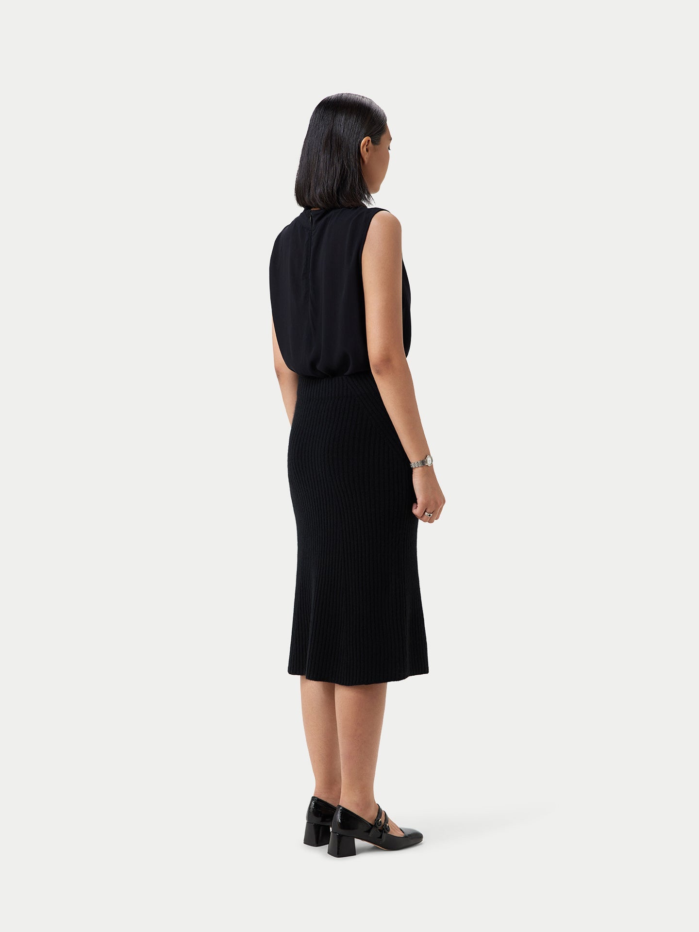 Cashmere Midi Flared Skirt