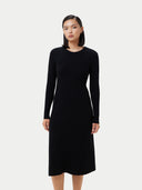 Women’s Textured Knit Cashmere Dress in Black | GOBI UK #color_black