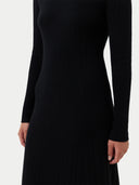 Women’s Textured Knit Cashmere Dress in Black | GOBI UK #color_black