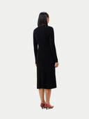 Women’s Textured Knit Cashmere Dress in Black | GOBI UK #color_black