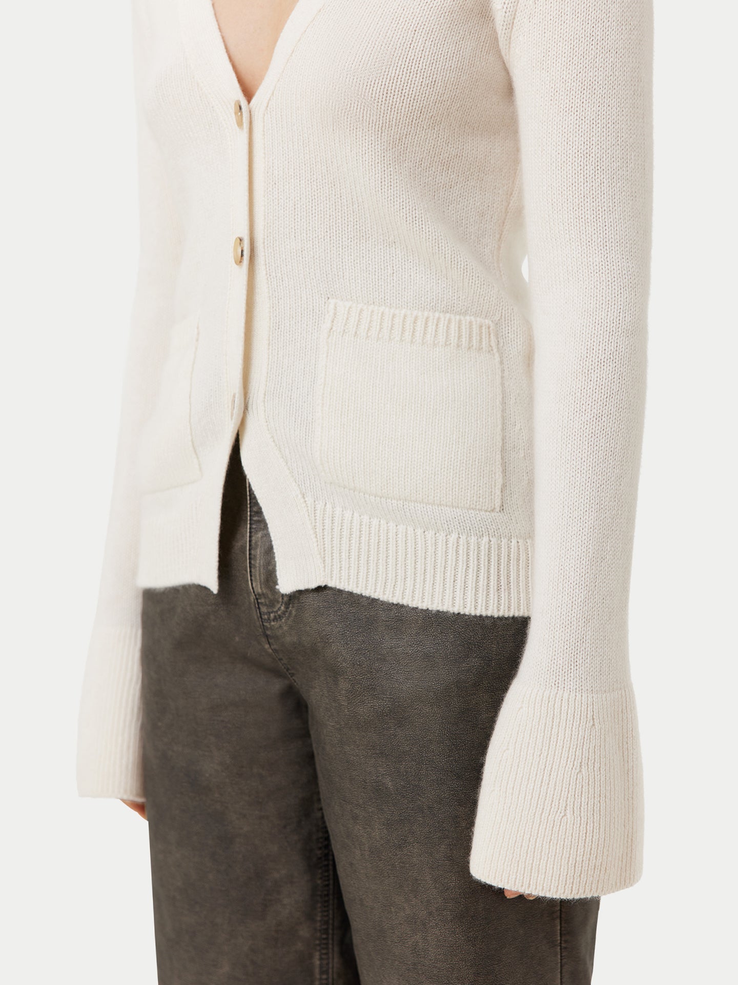 Buttoned Cashmere V-Neck Cardigan